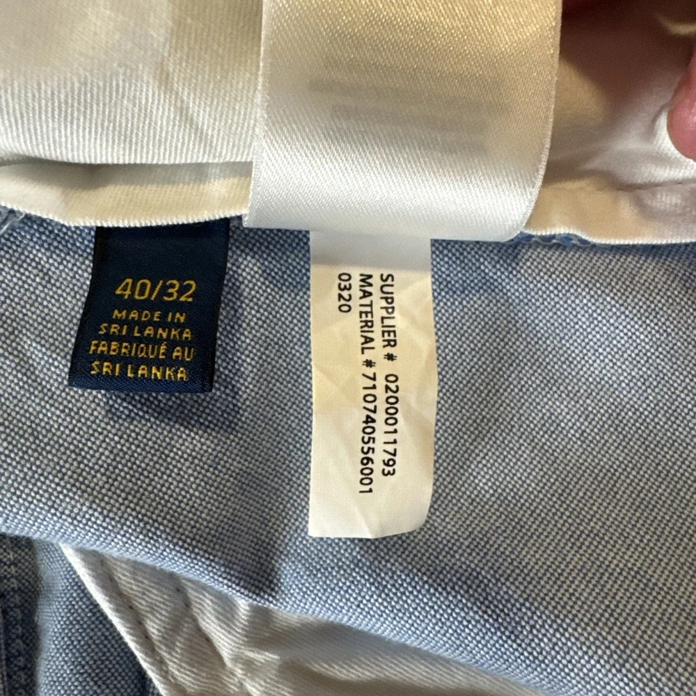 Polo Ralph Lauren Pants Mens‎ 40x32 Blue Chino Classic Fit Flat Front Casual